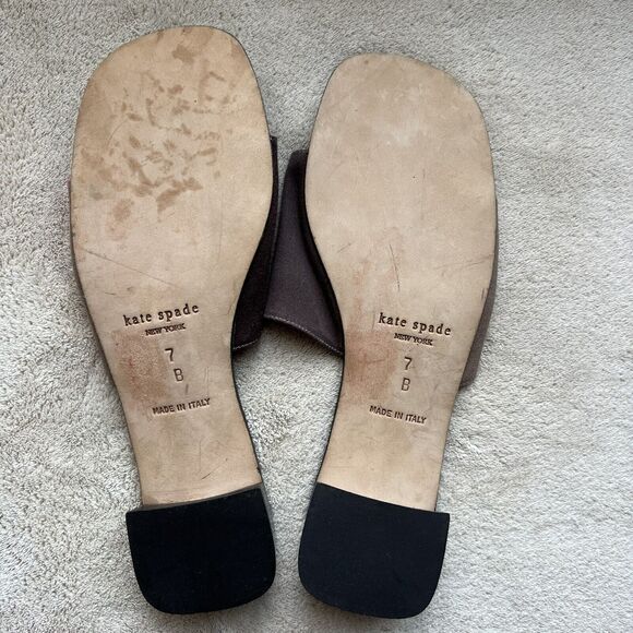 Kate Spade Pink Red White Brown Striped Fabric Slide Flat Sandals Women’s 7 B - Picture 11 of 16